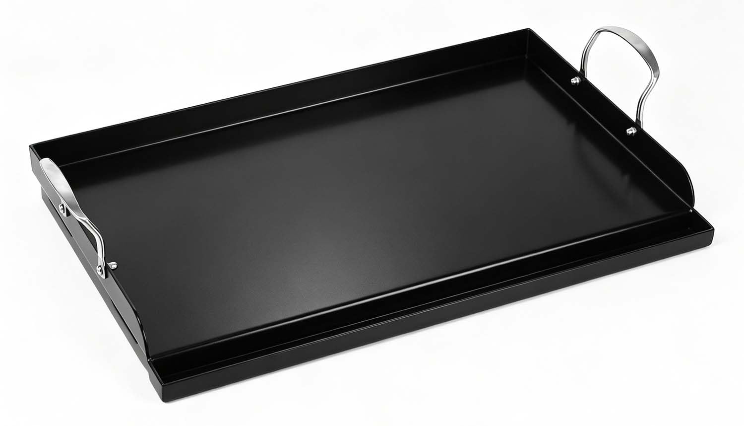 QuliMetal 25" x 16" Large Griddle For Gas Grill, Universal Ceramic Coating Griddle Flat Top Plate Insert with Grease Groove and Removable Handles for Charcoal/Gas Grills, Camping, Tailgating, Parties
