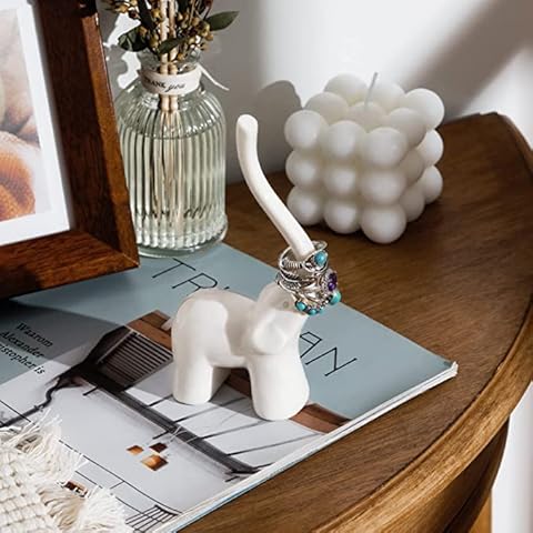 Titanape Elefant Ringhalter Schmuckständer Geschenke für Frauen, Lustige Geschenk für Sie, Freundin Geburtstag, Elefanten Ornament, Zimmer Deko Cover