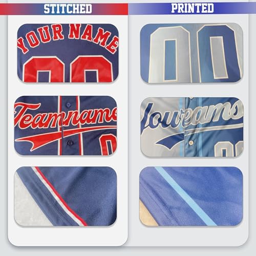 Custom Baseball Jersey, Personalized Stitched Printed Name Number Baseball Shirts Sports Uniforms for Men Women Kids miniatura 6