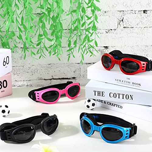4 Pairs Dog Goggles Doggie Goggles Adjustable Pet Sunglasses UV Resistant Windproof Snowproof Doggy Glasses for Pet Cat… - Image 6