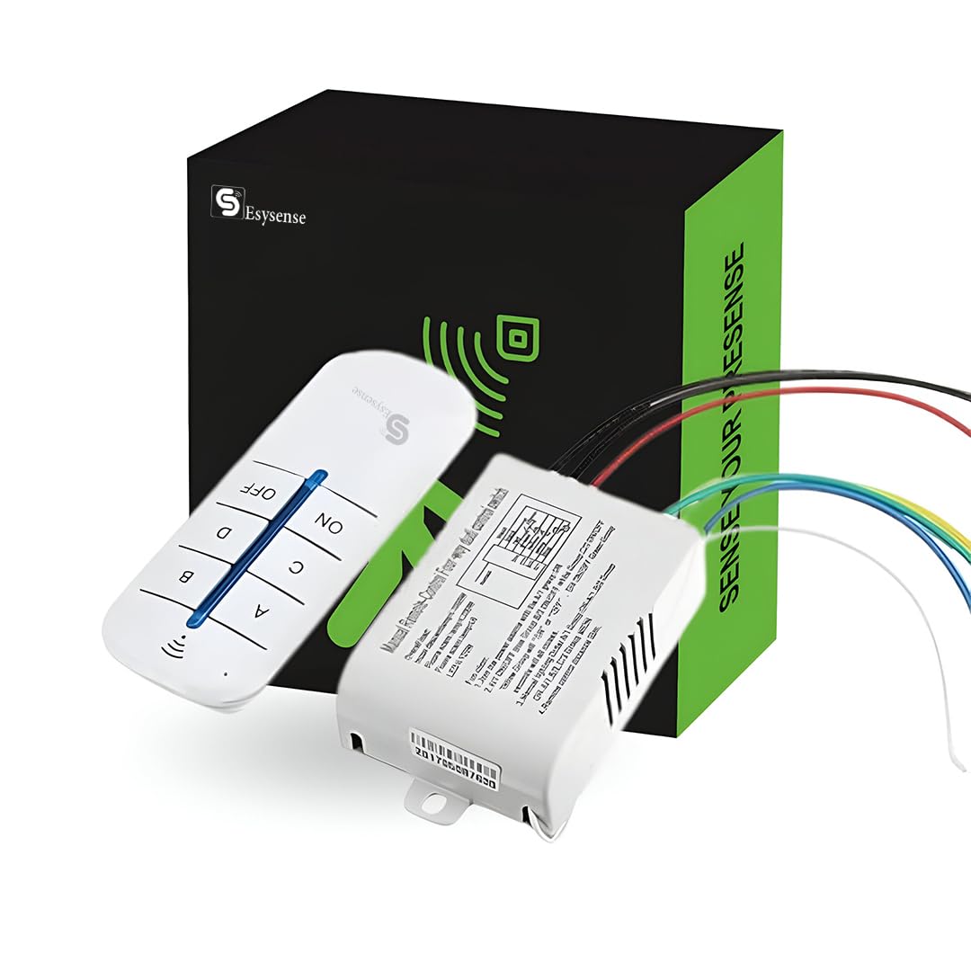 4-Way Digital RF Remote Control Switch | 220V-270V Wireless Wall Switch | Remote-Controlled Light Switch for Home & Office (ESY-TC35)