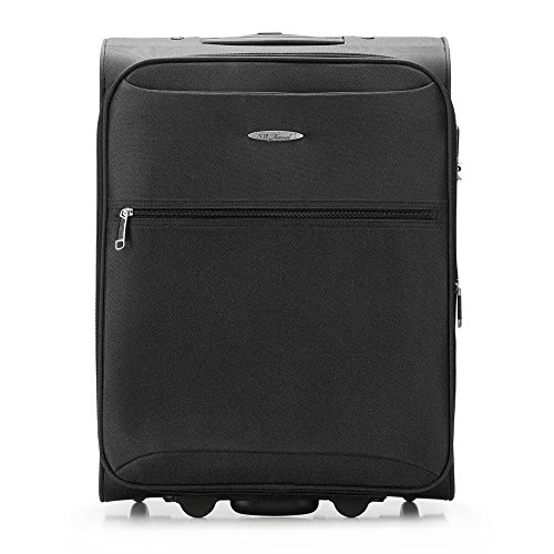 WITTCHEN Stevige koffertrolley handbagage van polyester 2,7 kg 45L boordbagage bordcase combinatieslot trolley zachte koffer zwart