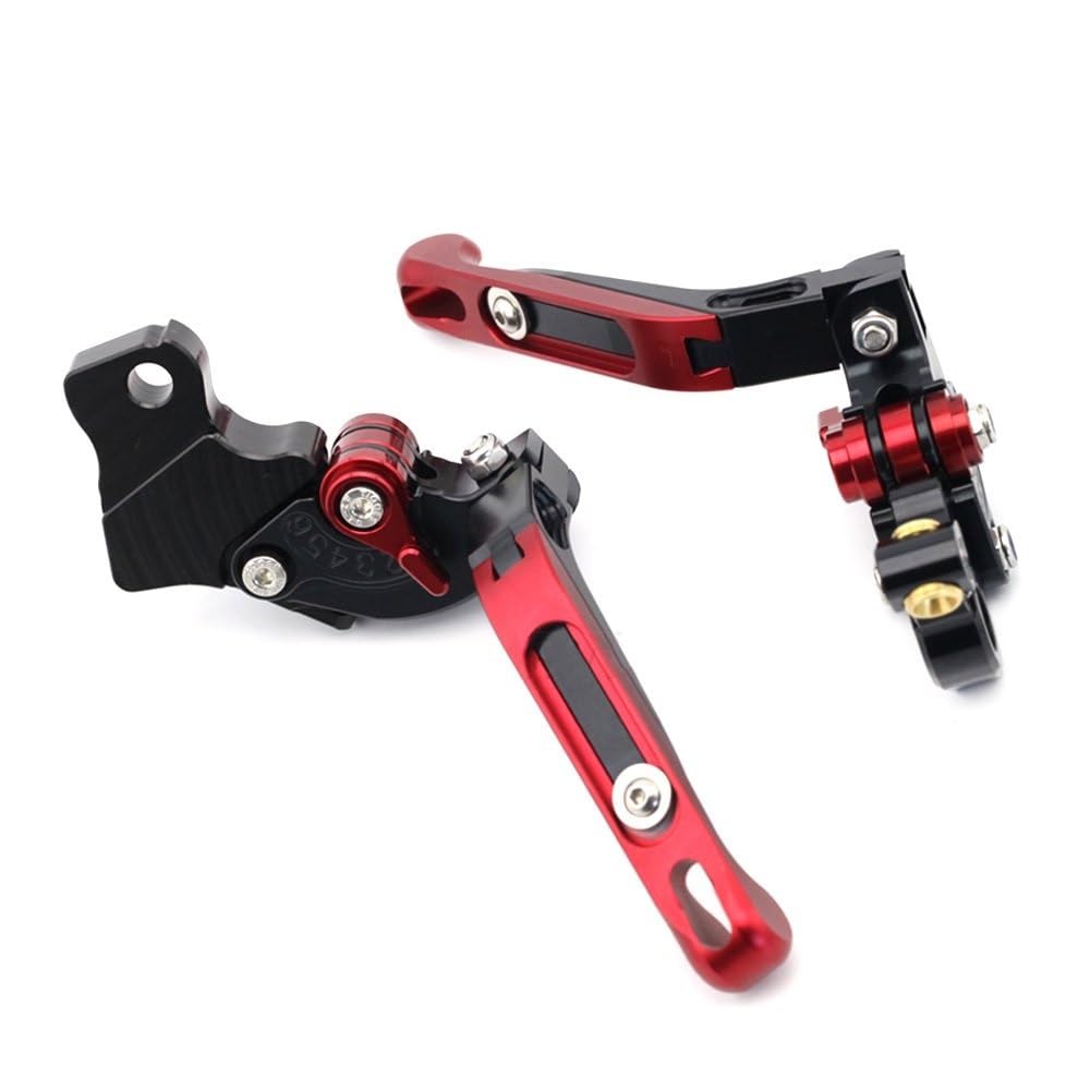Palancas Embrague Freno Plegables Ajustables Motocicleta Para DUCATI Para MONSTER 797 821 Para Hypermotard 820 939 Para Multistrada 950 Moto Embrague Maneta Freno (Color : Rojo)