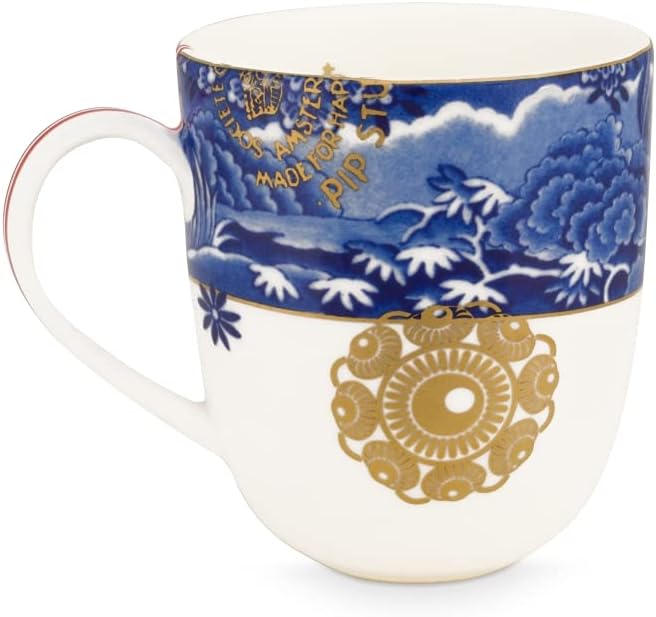 PIP StudioHeritage 51002291 Mug Small Border Blue 160 ml (Pack of 1)