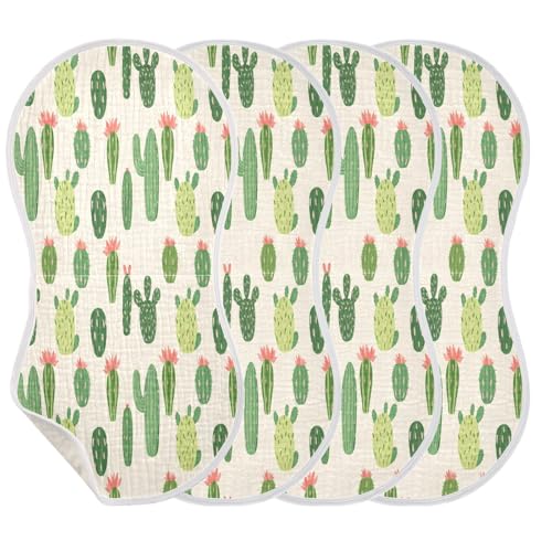 Cacti Pattern Burp Cloths Cotton Baby Washcloths,Large 22x11in Burping Cloth Absorbent and Soft for Newborn Baby Boys and Girls,1 Pack3