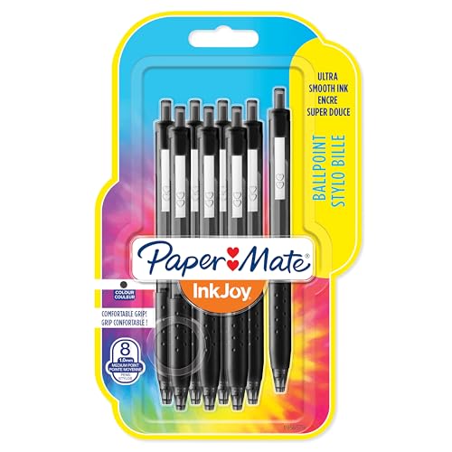 Paper Mate InkJoy 300RT Retractable Ballpoint Pens | Medium Point (1.0mm) | Black Ink | 8 Count