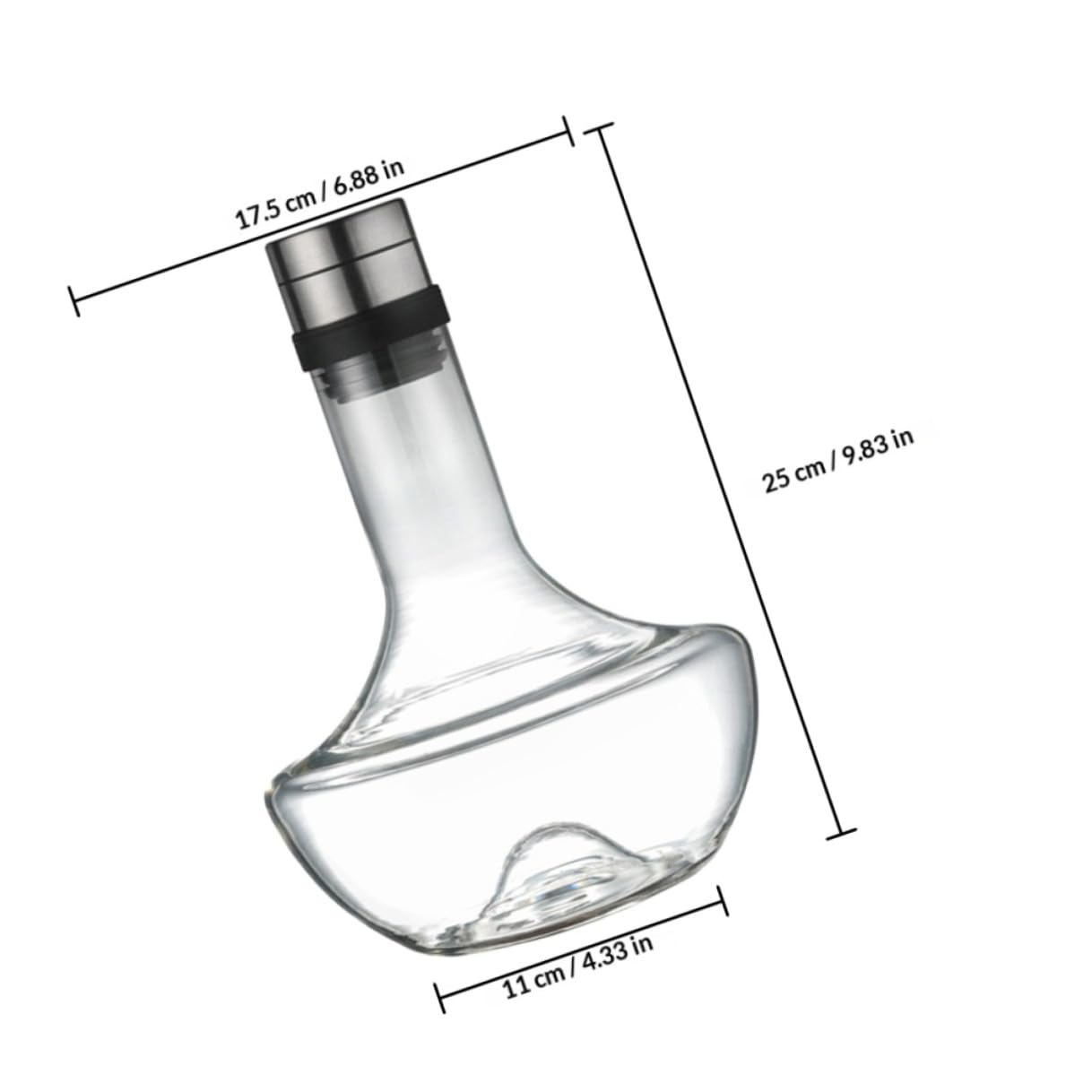 Garneck Decanter per Vino in Vetro 1000ml Soffiatomanuale Forma Curva, Facile da Impugnare e Versare, per Degustazioni e Occasioni Speciali