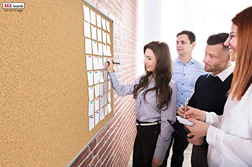 ALLboards Prikbord met aluminium Omlijsting 90x60cm Kurk Prikbord Kurk muur Kurken Oppervlak Pin Board - Image 8