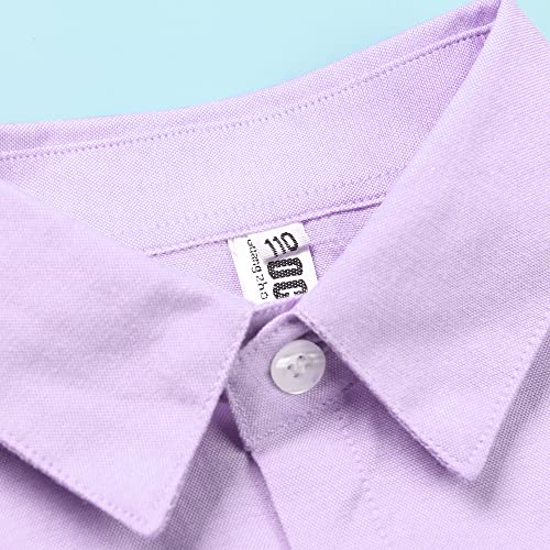 Boys' & Mens Short Sleeve Button Down Oxford Shirts,Kids Summer Uniform Dress Shirt Tops 2T - XXL3