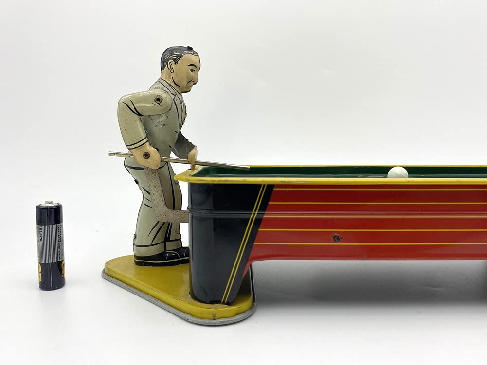 1950年米国レンジャーステール社 ビリヤード台プレイヤーブリキのおもちゃ Amazon | 1950年 レンジャースティール社 ビリヤードプレイヤー ブリキ