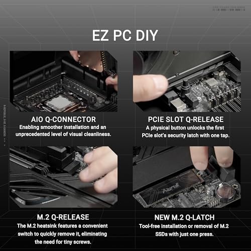 Image of ASUS ROG Crosshair X870E Dark Hero AM5 ATX Motherboard, DDR5, DIMM Fit, WiFi 7, 10Gb & 5Gb LAN, PCIe 5.0, 5X M.2, 2X USB4, AIO Q-Connector