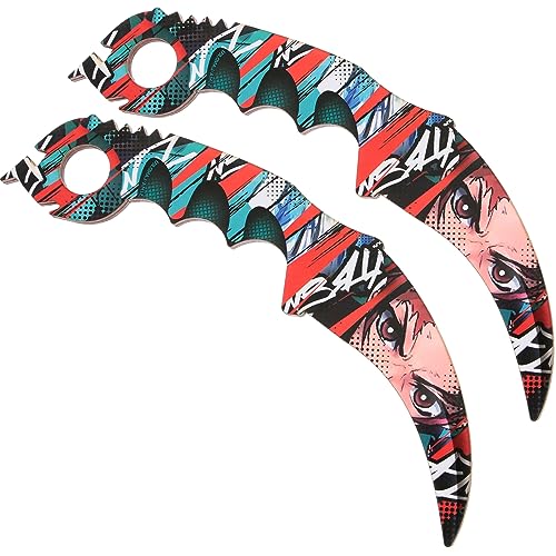 2 Wooden Training Karambits - Wood Anime Swords