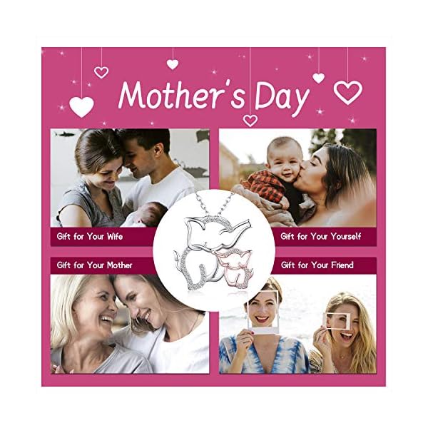 Mother-and-Daughter-Animals-Necklace-925-Sterling-Silver-Original-Mothers-Day-Birthday-Charms-Gifts-for-Mommy-Grandmom-and-Girls-Jewelry-Family-Present-Gift Mother and Daughter Animals Necklace 925 Sterling Silver Original Mother's Day Birthday Charms Gifts for Mommy Grandmom and Girls Jewelry Family Present Gift (Mama Elephant)