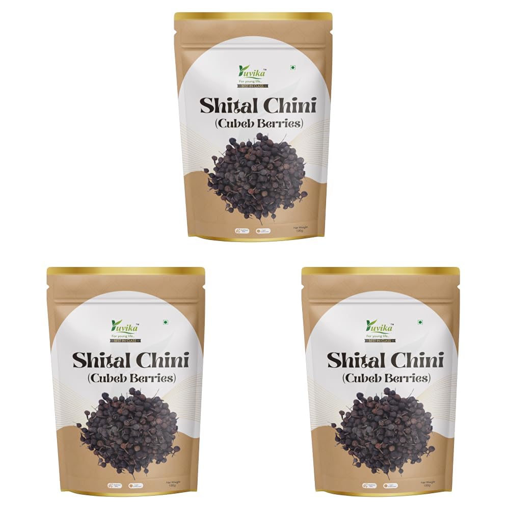YUVIKA Shital Chini - Kabab Chini - Piper Cubeba Linn - Cubeb Berries 100 Grams (Pack of 3)-image-29