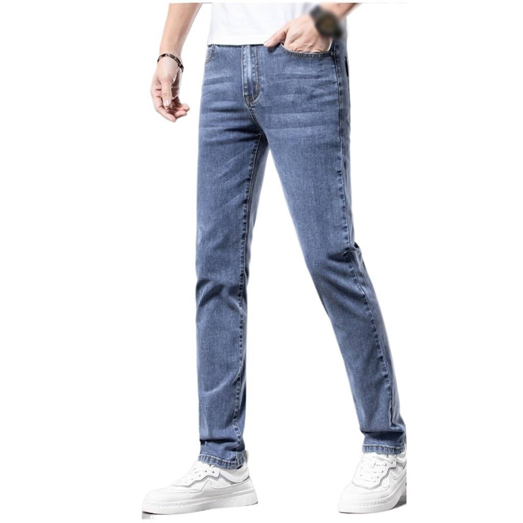 Regular Fit Jeans Loose Slim Casual Pants Mens Stretch