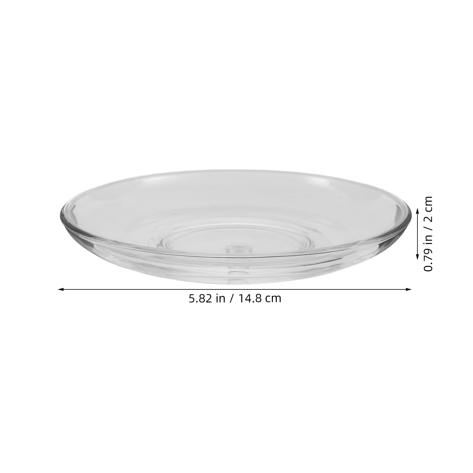 MAGICLULU 6 kleine, durchsichtige Glasteller – 14,5 cm große Dessertteller für Snacks, Obst und Teetassen – mikrowellengeeignetes Glasgeschirr für Küche, Partys und Esstische