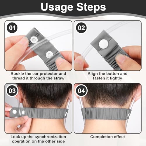 Image of Nasal Cannula Strap Ear Savers, Ear Protectors for Oxygen Tubing, Cannula Headband Strap, Secure Fit to Prevent Ear Soreness (Grey)