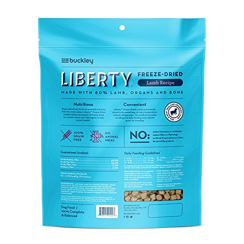 Buckley Liberty Freeze Dried Dog Food/Food Topper And Mixer, Lamb, 10 Ounce #TOP1