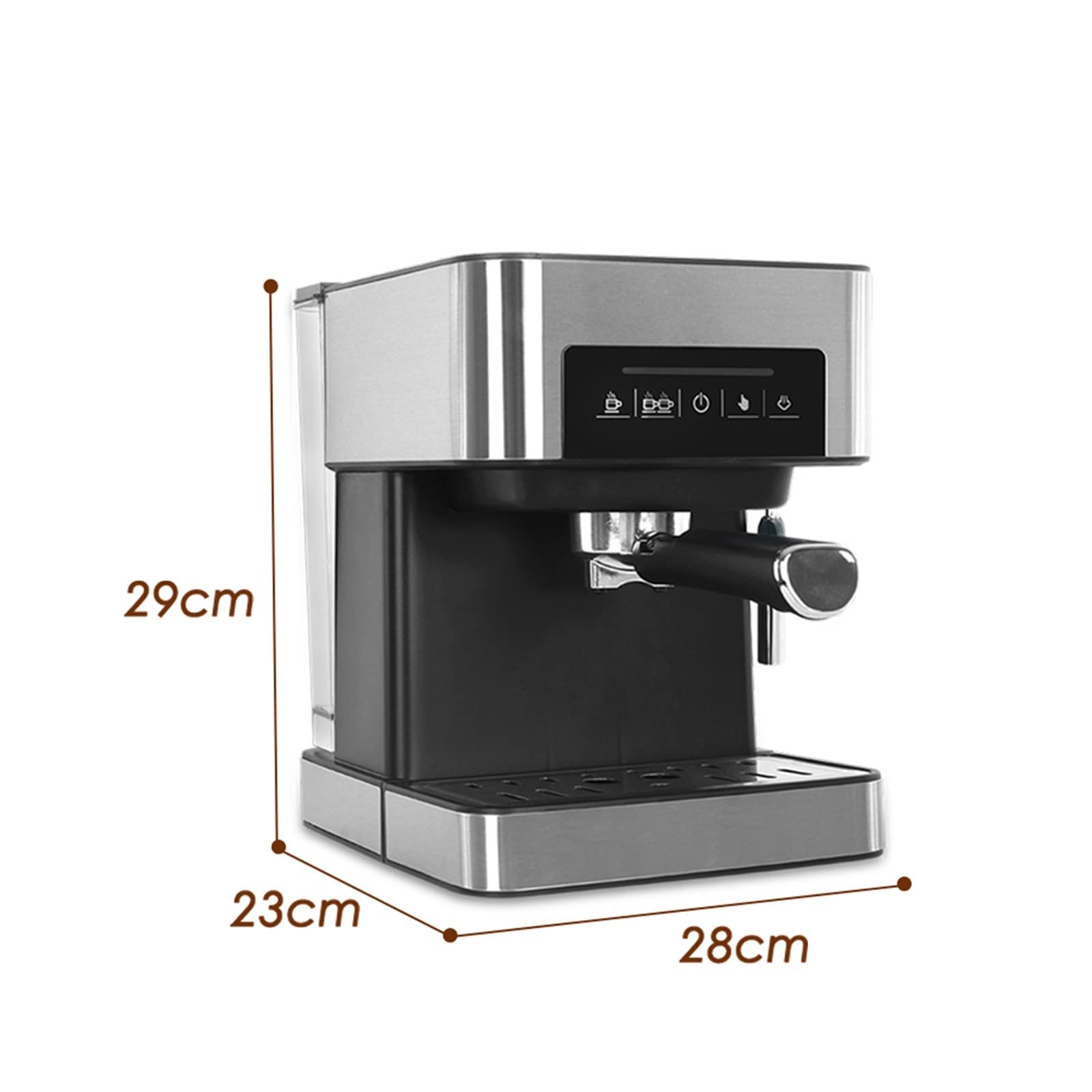 DieffematicKF Cafetera Cafetera Espresso Filtro Automático Espumador De Leche Eléctrico Cafetera Crear Cafeteras Electrodomésticos (Size : EU)
