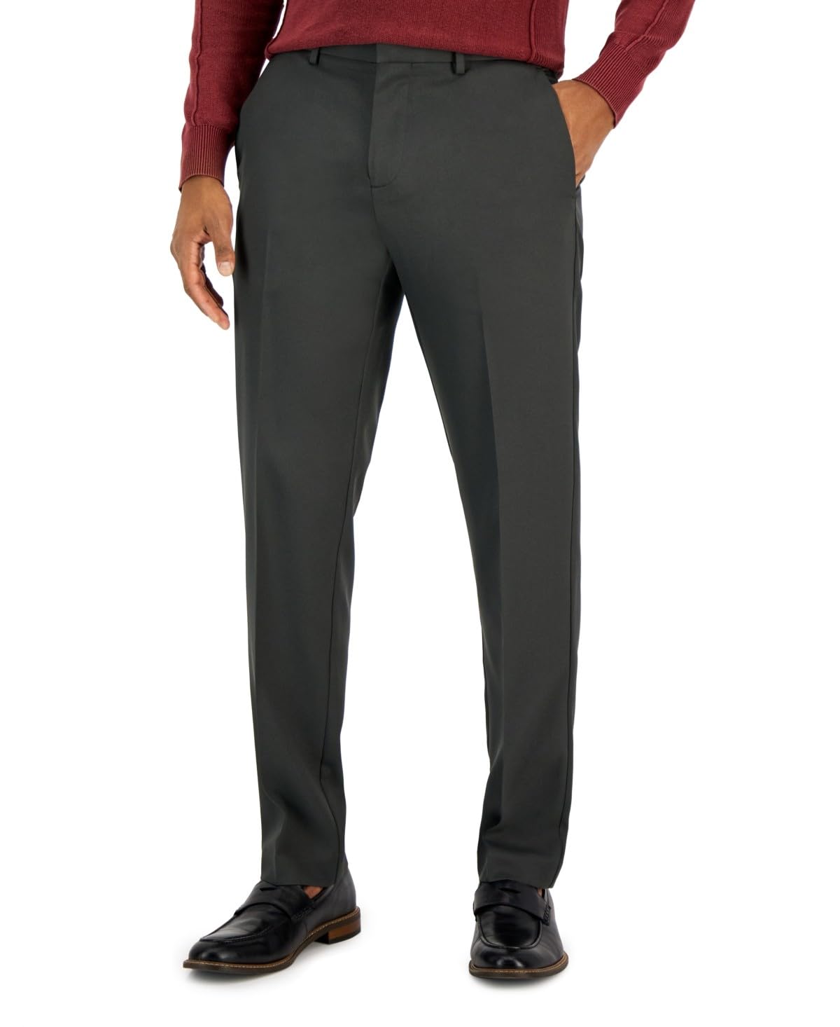 Perry Ellis Mens Modern fit Dress Pants 40 32 Dark Grey Solid