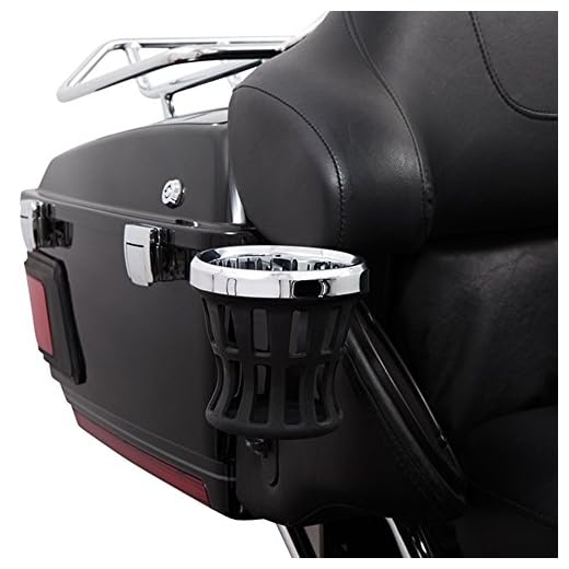 Ciro Drink Holder Passenger Perch Mount '14-up Harley-Davidson, Chrome 50422