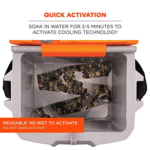 Image of Ergodyne Chill Its 6700 Cooling Bandana, Camouflage, Evaporative Polymer Crystals For Cooling Relief, Tie For Adjustable Fit