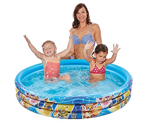 Smart-Planet Planschbecken Paw Patrol aufblasbar - 122 x 23 cm - 3-Ring-Pool Fellfreunde Babypool - Schwimmbecken für Garten - Swimmingpool für Kinder