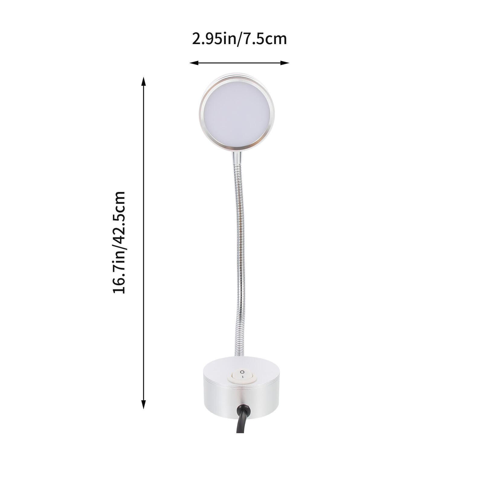 Lámpara de Lectura para Cama LED de Pared, Luz Decorativa de Aluminio Plata Cuello Cisne Flexible, Fácil de Usar para Dormitorio y Pasillo