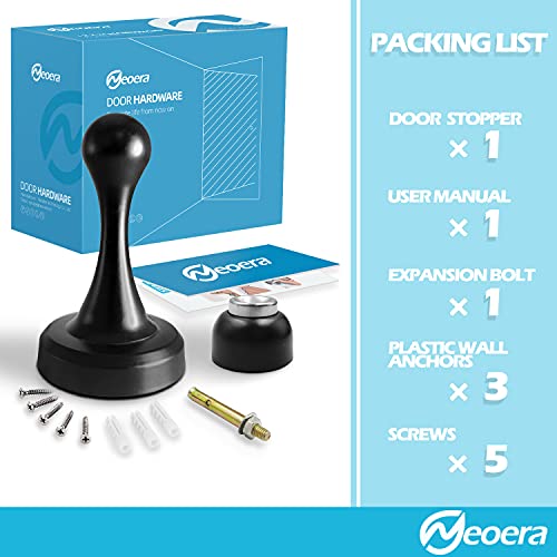 Neoera Magnetic Door Stop（Black）Door Stopper Strong Magnetic Door Catch For Hold Door Open, Premium Stainless Steel Made, Anti-Rust, Heavy Duty For Various Door Types, Wall & Floor Mount 1Pack #TOP5