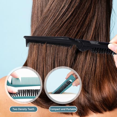 Peine plegable de doble dentado 2 piezas para peinar y trenzar miniatura 5