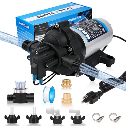 Image of Industrial Grade 110V AC Diaphragm Water Pressure Pump, 4.0 GPM Flow & 50 PSI Rated, Self-Priming RV Marine Fresh Water Pump for Camper, Boat, Yacht, Caravan, Kitchen, Bathroom