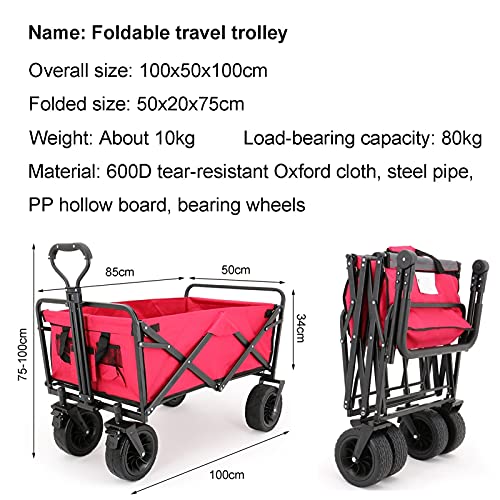 Garden Trolley Opvouwbare Rolwagen, Metalen Frame Ondersteuning, Buiten Opbergwagen Voor Tuin/Picknick/Barbecue (Color… - Image 8