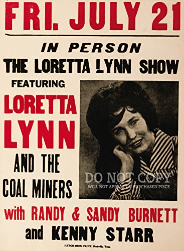 Poster Loretta Lynn concert pour décoration murale vintage