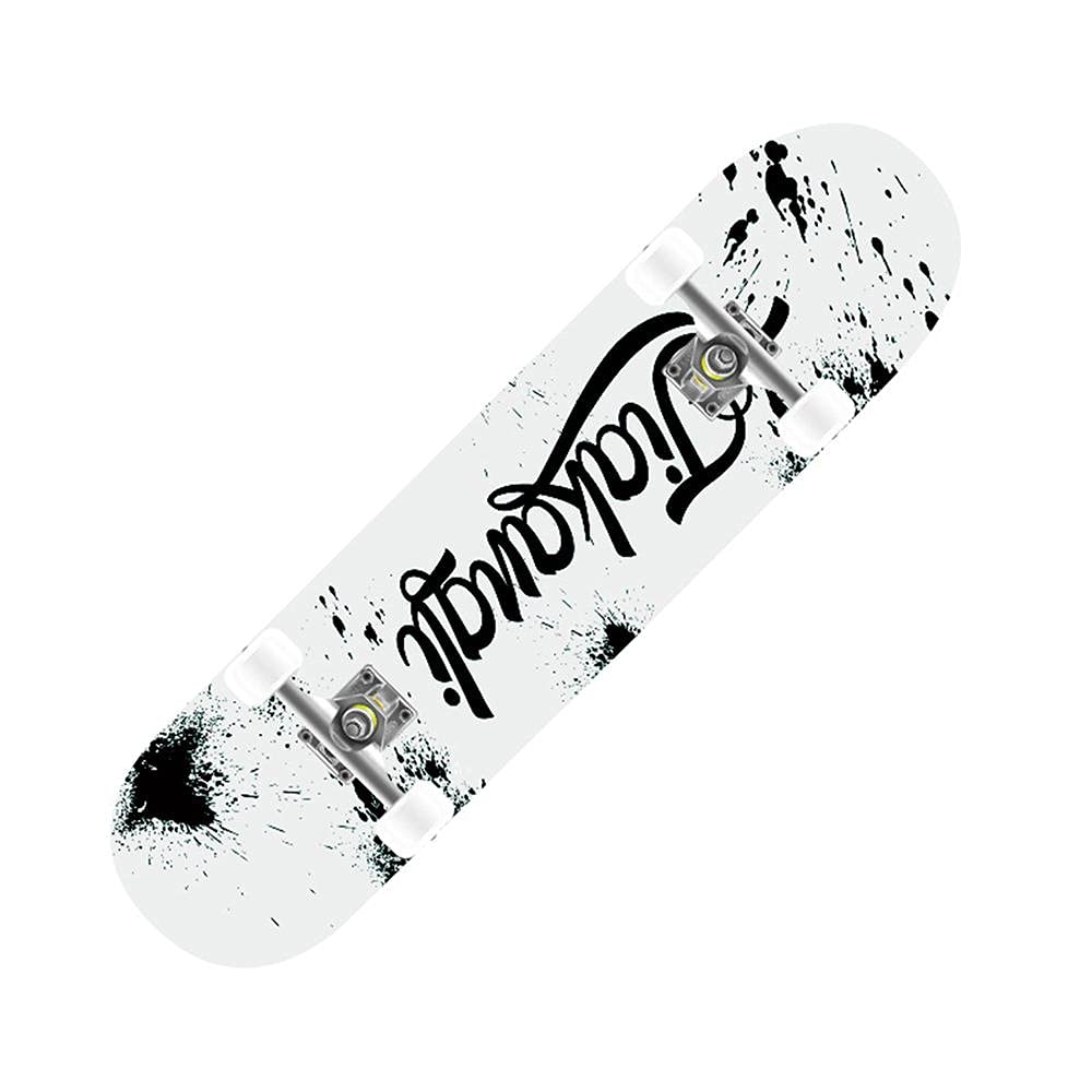 Skateboards Pro, Skateboard Complet 31 x 8 Pouces, érable Canadien à 8 Couches, Double Planche de Kick concave Cruiser Trick Skateboard pour Enfants débutants Adultes