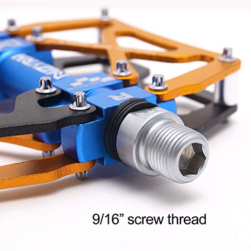 Image of MZYRH Mountain Bike Pedals, Ultra Strong Colorful CNC Machined 9 /16 inch Cycling Sealed 3 Bearing Pedals
