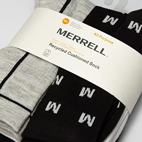 Image of Merrell Men's and Women's Recycled Cushioned Crew Socks-6 & 12 Pairs-Hiking Arch Support