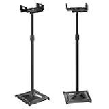 Universal Speaker Stands for Surround Sound -Height Adjustable Extend 33.3”to 45.1”, Floor Speaker Stand for Satellite & Studio & Bookshelf Speakers up to 11LBS,1 Pair Black, PSSS2