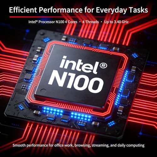 Image of Lenovo 23.8 inch FHD IPS all-in-one desktop computer, Intel N100, 16GB RAM, 512GB SSD, Wi-Fi 6, Windows 11 Pro, white