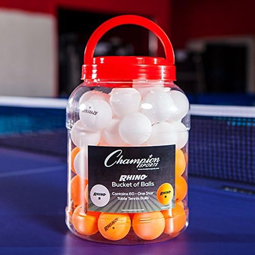 Miniatura 5 de Champion Sports 1 Star - Juego de 60 balas de ping pong naranja y blanco, con diseño sin costuras de 1.575 pulgadas, equipo de tenis de mesa de