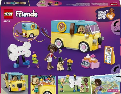 LEGO Friends Le Van d’Accessoires pour Animaux - Set de Jeu avec Jouets Animaux - 2 Mini-Poupées, Figurines de Chien, Chat & Grenouille - Idée de Cadeau d'anniversaire pour Fille dès 6 Ans 42678