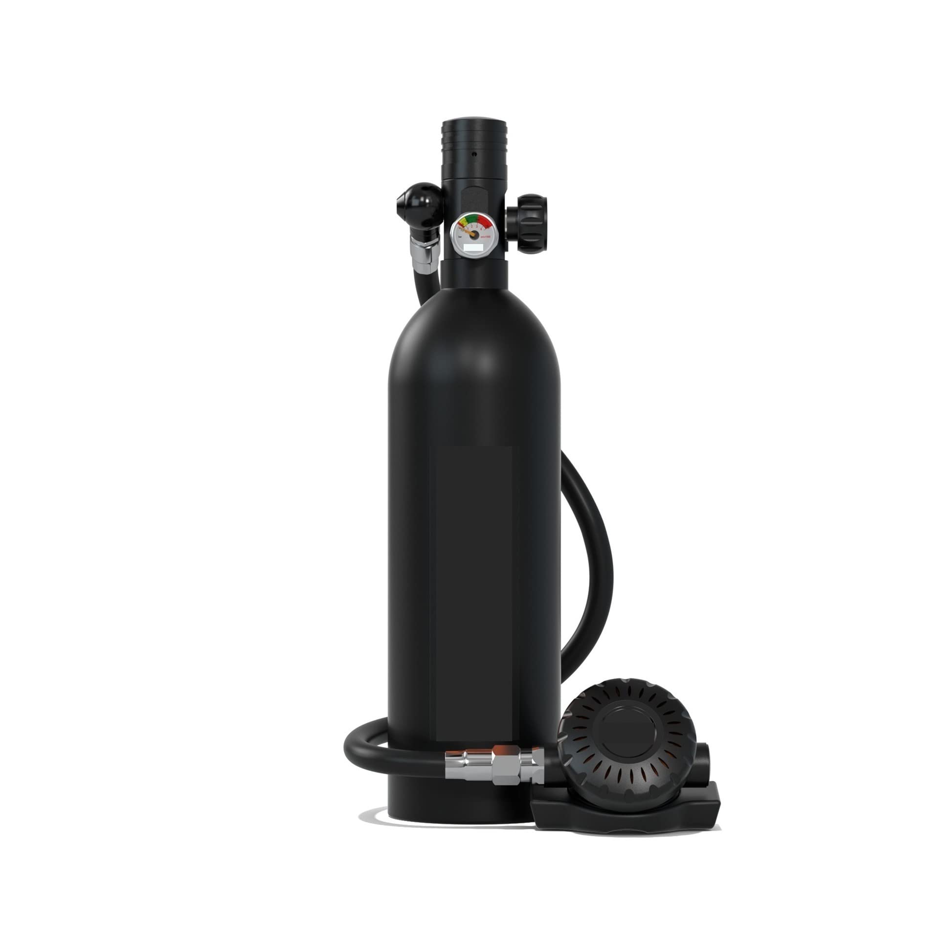 Portable Dive Cylinder, 1L Emergency Spare Diving Respirator Set Oxygen Cylinder Simple and Portable(Nero)