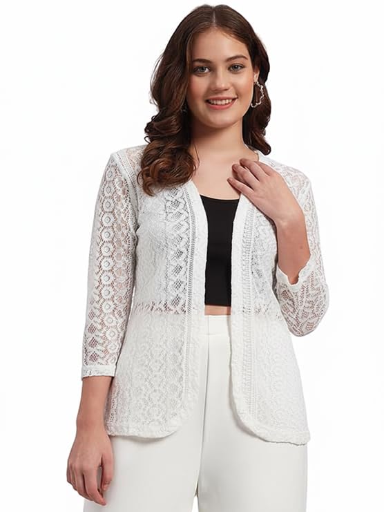 dna crafted with love I Shrug I Cotton Shrug I Women I Girls I Front Open I Net I crochet top-picture-19