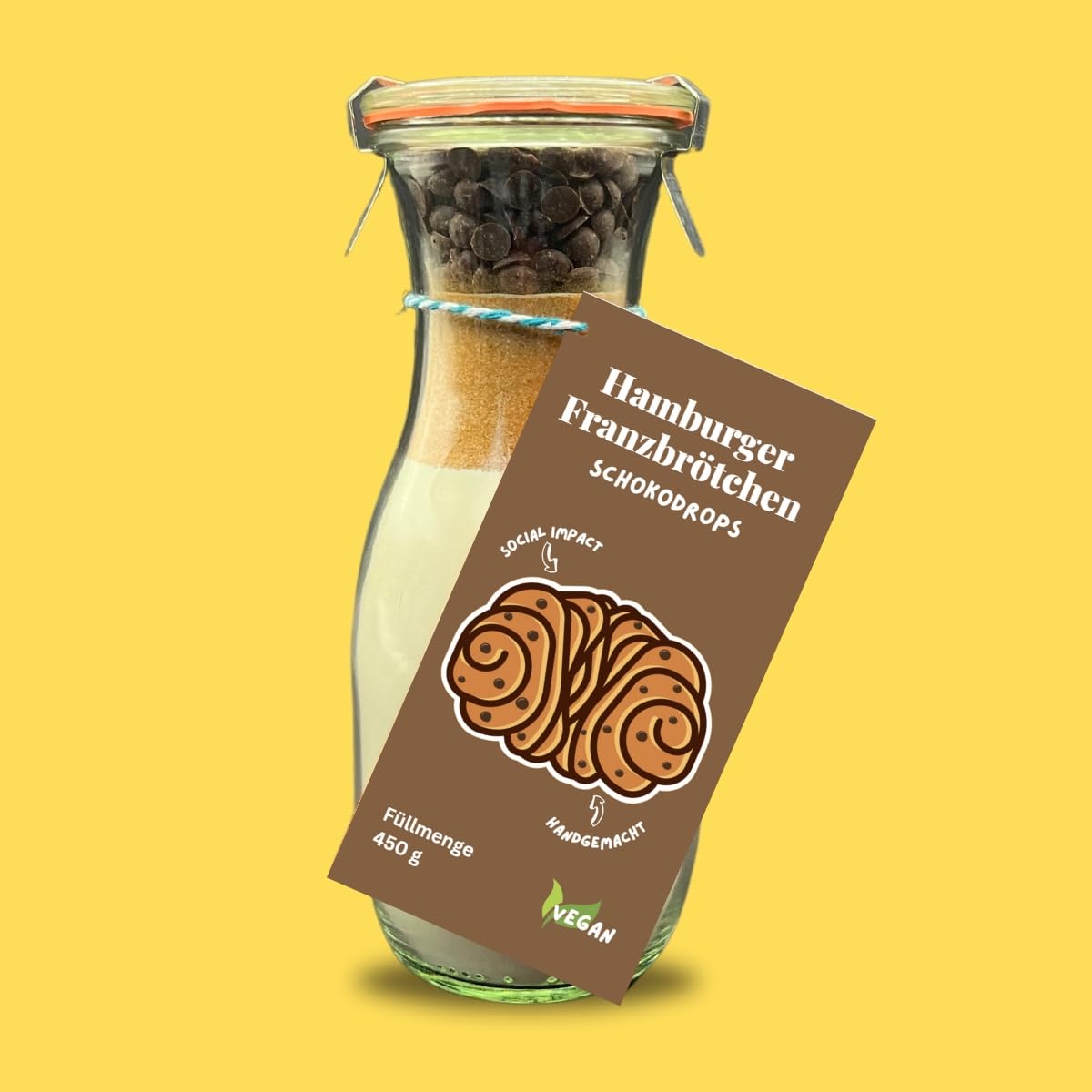 Franzbrötchen Backmischungen Geschenkset mit vier leckeren Sorten, vegan mit nachhaltigen und regionalen Zutaten als Geschenk oder Souvenir aus Hamburg