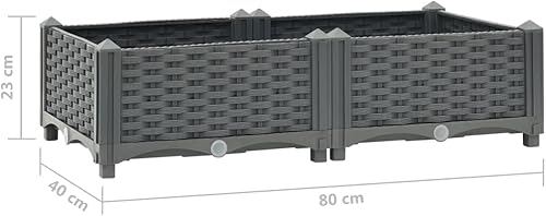 Miniatura 33 de Cama elevada, cama de jardín, maceta rectangular, jardinera de jardín, camas de jardín elevadas al aire libre, maceta de jardín de hierbas al aire