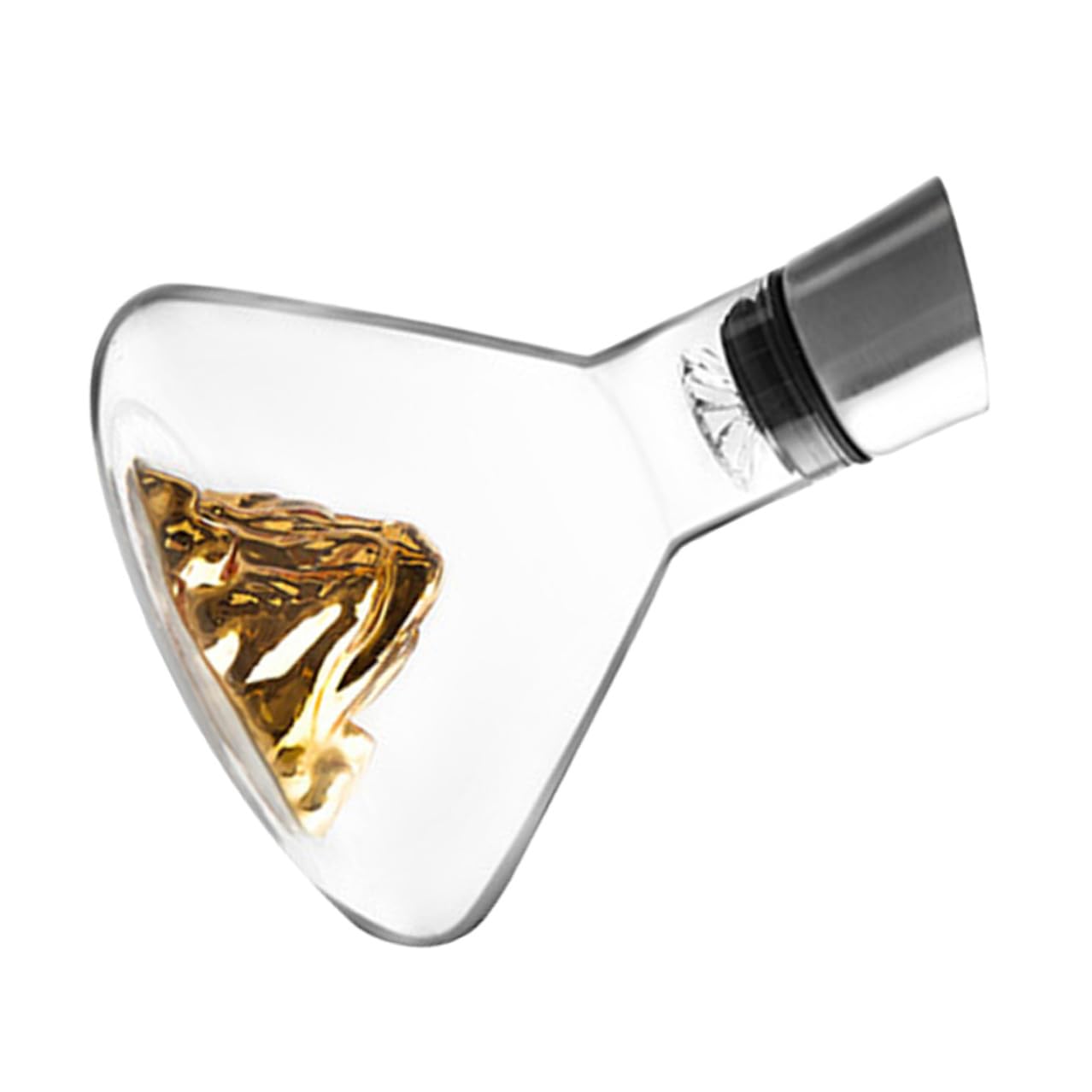 Zerodeko Decanter per Aerazione e Decantazione Rapida per Dorato in Cristallo da 1500ml Design e Inclinata per Serate e Degustazioni
