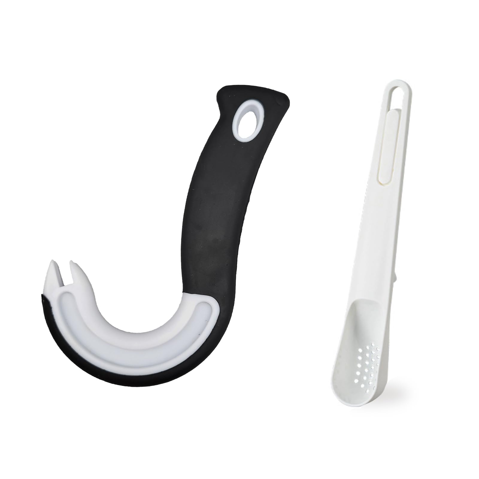 Easy Open Ring Pull Can Opener Pop Top Tab Puller and 2 in 1 PP Slotted Spoons Set Simple Tool for Soda Tabs Lid Lifter Tin Can Ideal for Protecting Nails and Folks with Joint Pain or Arthritis