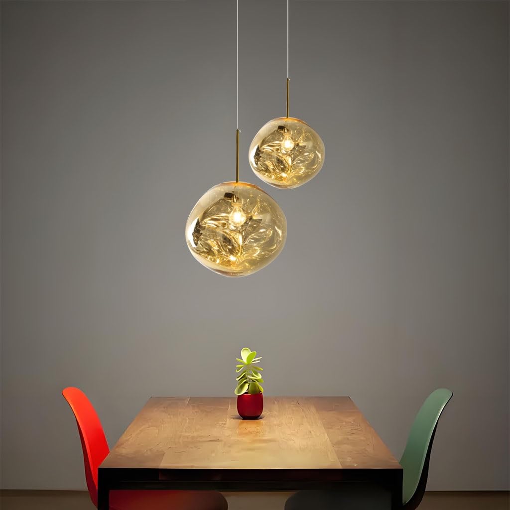 Lustre suspension moderne ajustable anti-éblouissement or 50 cm