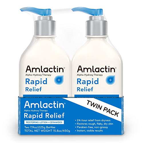 AmLactin Rapid Relief Restoring Lotion + Ceramides Twin Pack, (2) 7.9 Ounce Bottles, Paraben Free (0781712890)