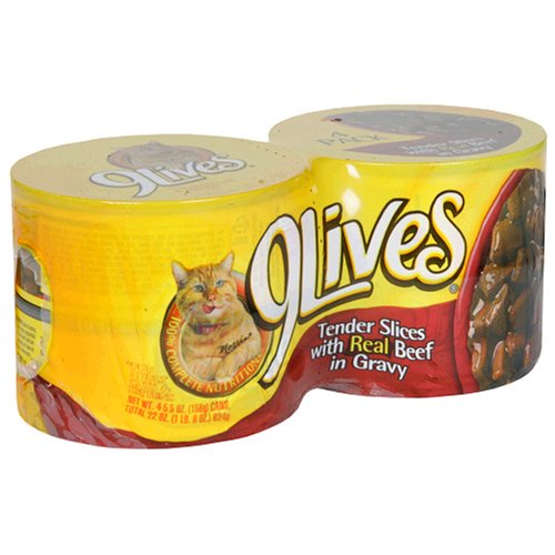 9 Lives Cat Food Sliced Beef, 4 ct, 5.5 oz