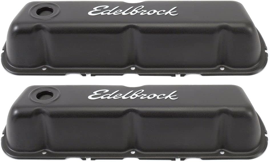 Edelbrock 4603 Signature Series Valve Cover Ford 289-351W Chrome w/Black Finish